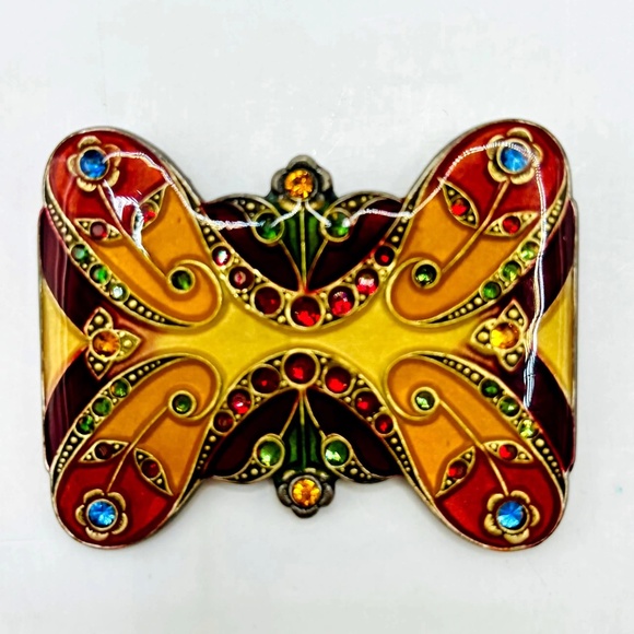 Vintage Catherine Popesco Rhinestone and Enamel Butterfly Brooch-Made in France - Picture 8 of 10